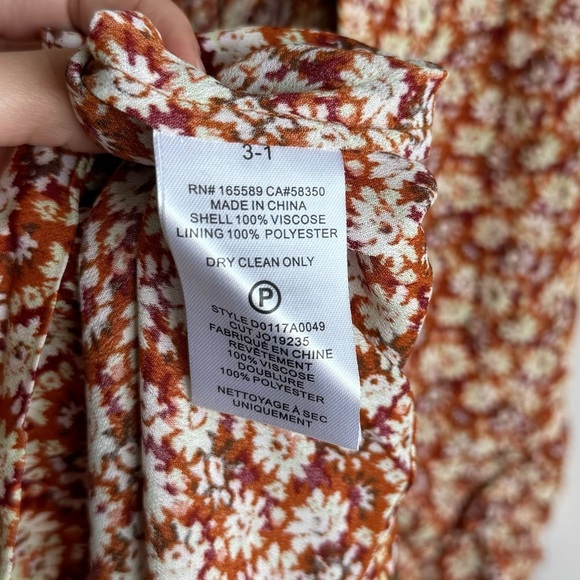 NWT Joie Haruko Long Sleeve Floral Print Lightweight Relaxed Midi Dress Size 2 - Picture 8 of 8